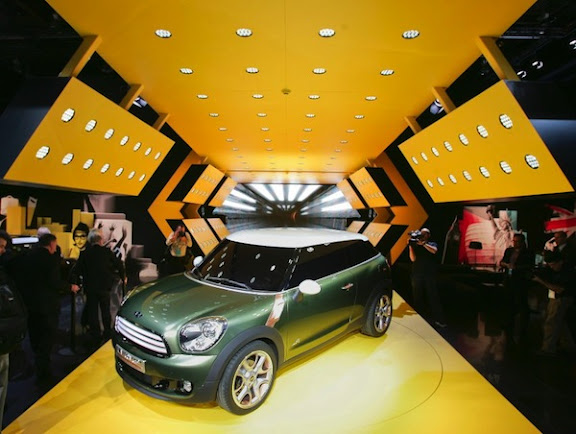 The new Mini Paceman concept car is unveiled during a press conference at the North American International Auto Show in Detroit, Michigan, on January 10, 2011.        AFP PHOTO/Geoff Robins