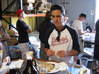 Adam Carbone, brewer at Backstreet in Vista, larding up with a breakfast burrito