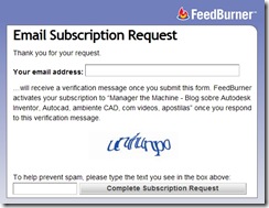 Inscrever Email no FeedBurner