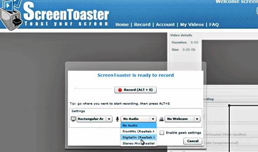 ScreenToaster  Online Screen Recorder, Capture Screencasts Instantly