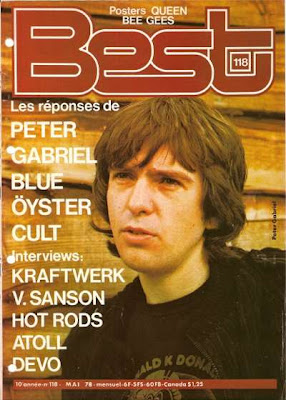 Peter Gabriel en couverture de Best en 1978