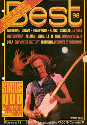 Francis Rossi en couverture de Best en 1976