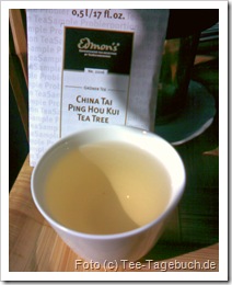 Aufguss des China Tai Ping Hou Kui Tea Tree