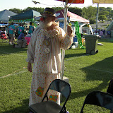 A clown, getting ready to dance