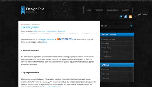 10 teme gratuite pentru Blogger #3 Design Pile Blue 10 teme gratuite pentru Blogger #3