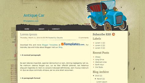 Antique Car 10 teme gratuite pentru Blogger #1