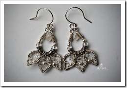 Handmade Wire Jewelry Silver Lotus Earrings for wee