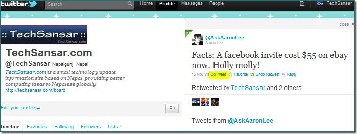 In New Twitter interface, the twitted from apps name is shown per status in the sidebar only. In New Twitter interface, the twitted from apps name is shown per status in the sidebar only.