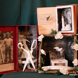 Self Portrait , K.M. Newton, 2003  Medium: found objects, xerox copies   Dimensions: 36 inches by 36 inches      "How terrifying and glorious the role of man if, indeed, without guidance and without consultation he must create from his own vitals the meaning for his existence and write the rules whereby he lives." - THORNTON WILDER    "I have declared infinite worlds beside our earth. It would not be worthy of God to manifest Himself in less than an infinite universe." - GIORDANO BRUNO    "All children paint like geniuses. What do we do to them that so quickly dulls this ability?" - PABLO PICASSO   Showings & Awards:  Contemporary Art Gallery - April 2006 - SELU - Hammond , LA Senior Exhibition   Regional Arts Center - February 2006 - Hammond , LA  Juried Art Exhibition - Visual Arts Society