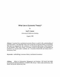 What Use is Economic Theory?