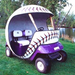 golfing cart custom golf cart in purple color