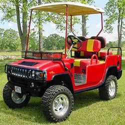 golfing cart 4 by 4 in red color