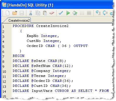 SQL Utility Line Numbers