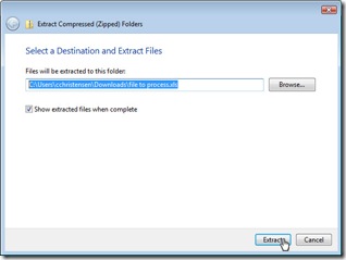 extract dialog