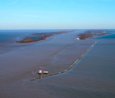 Southwest Pass Breakwater, the main approach to the Port of New Orleans. bluewatershipping.com
