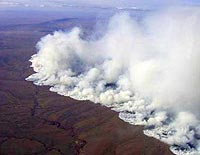By the time early winter snows put out the 2007 fire on Alaska’s North Slope, it had burned an area about 40 miles long by 10 miles wide, or more than 250,000 acres. Bureau of Land Management