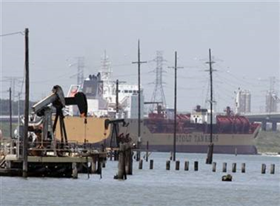 Many oil tankers are little more than floating storage facilities now. Pat Sullivan / AP