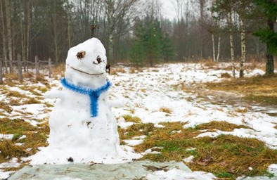 Melting snowman. The combined global land and ocean surface average temperature for February 2009 was the ninth warmest since records began in 1880. (Credit: iStockphoto/Alexandr Ozerov)