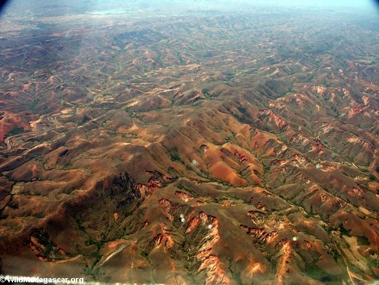 Deforestation in Madagascar, photographed during airplane flight from Anatananarivo to Maroantsetra. wildmadagascar.org