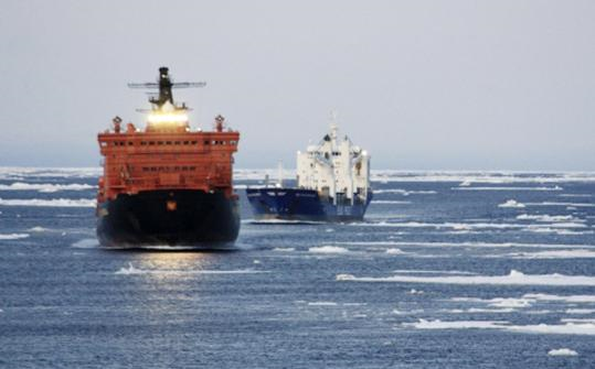 A pair of German merchant ships traverse the Northeast Passage in 2009, arriving in Siberia from South Korea by traveling around Russia's Arctic coast line. Melting sea ice made the journey possible. Associated Press