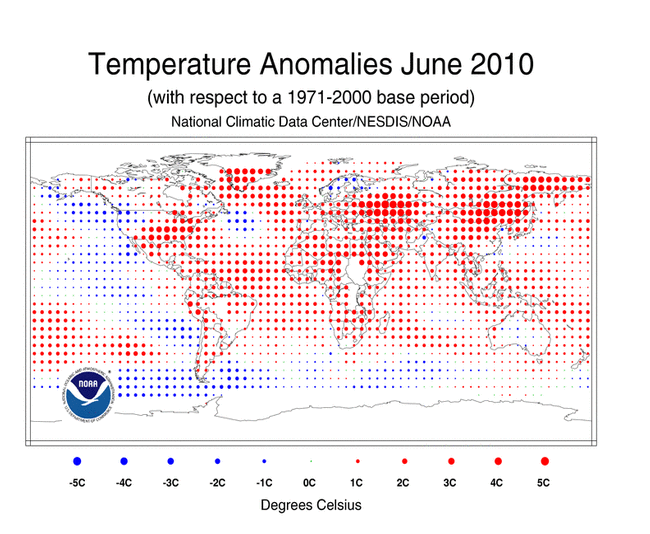 Temperature Anomalies June 2010. NCDC / NESDIS / NOAA