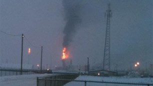 Fire following Alberta oilsands explosion. The fire followed an explosion at the CNRL Horizon site around 3:30 p.m. MT Thursday. Submitted / cbc.ca
