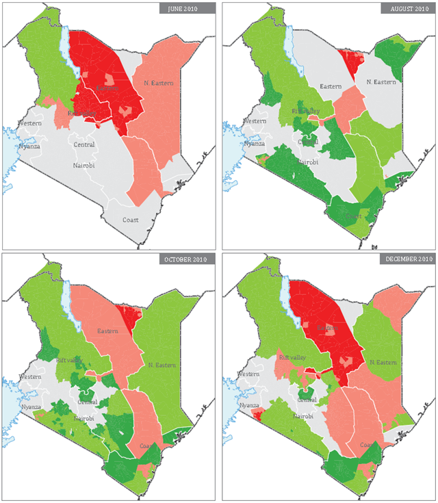 Drought Stages Progression in Kenya, June-December 2010. United Nations Office for the Coordination of Humanitarian Affairs (OCHA) / reliefweb.int