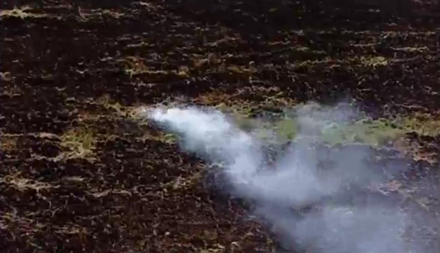 A moorland fire burns in Mytholmroyd, England as the dry weather continues, 5 May 2011. Getty Images