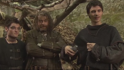 Robin Hood: Lardner's Ring (Mathew Horne as The Fool, Gordon Kennedy as Little John and Harry Lloyd as Will Scarlett)