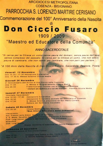 Manifesto celebrazioni centenario don fusaro
