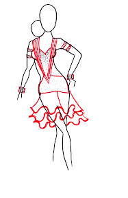 Robe danses latines DreamGown rouge