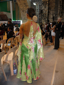 A vendre Robe de compétition danse sportive standard verte à fleurs