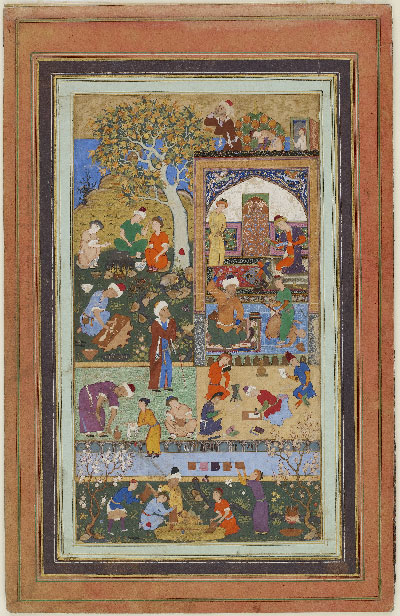 This piece features the following inscription (on the rug): "Rely not upon the place of great men unless you have prepared the quality of greatness in yourself."alligrapher: Mir Sayyid Ali. Iran. 1540 A.D. 37.2 x 23.9 cm. Courtesy of the Arthur M. Sackler Gallery, Smithsonian Institution.