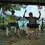 Alan and I enjoying our balcony