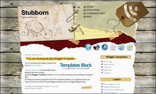 Stubborn blogger template