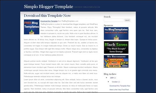 Simplo blogger template