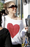 Jennifer Lopez - Red Sparkle Heart Baggy Beach Jumper