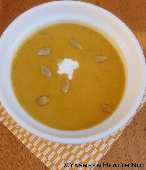 Roasted Butternut Squash Soup with Greek Yogurt