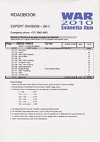 WAR 2010: roadbook 1