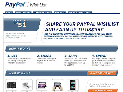 PayPal Wish List