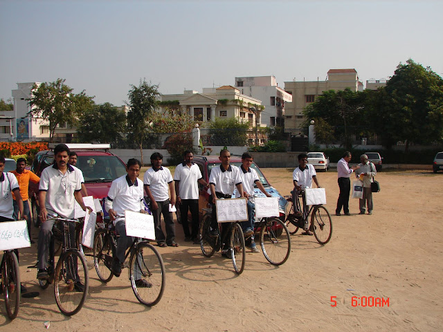 Getting ready for inauguration of the camp in Hyderabad, Anadhra Pradesh, India
