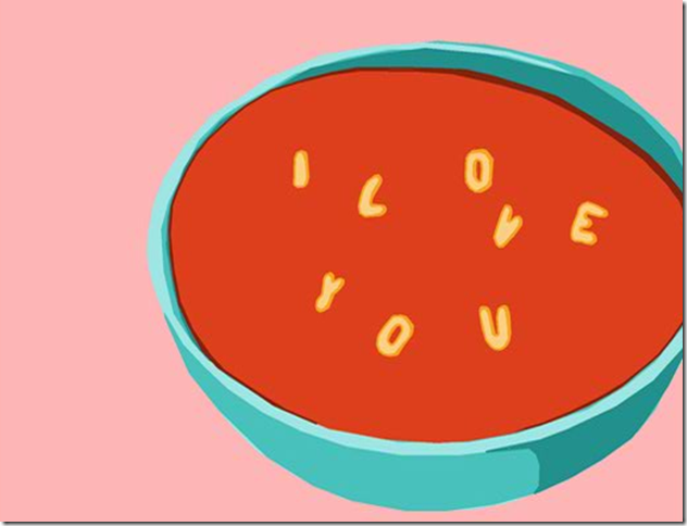 kate spade valentine alphabet soup card