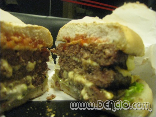 The Rediculous Burger... Burger with 3 Gian Patties totalling to 1 pound! that's about 4 quarter pounders!