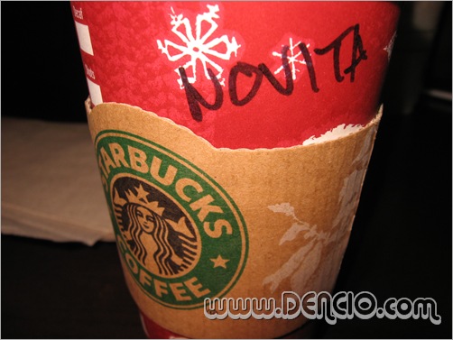 One Grande hot Chocolate for Novita! That's Me! that's Me!