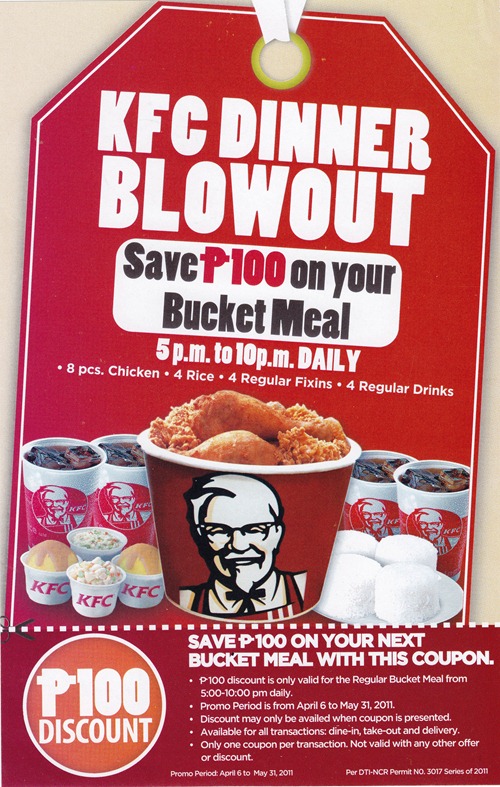 Get P100 off on KFC’s Bucket Meal! - DENCIO.COM