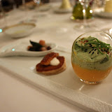 Crème de potiron, mousse au cresson.