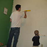 first application of the glossy yellow paint. I found out that the pencil lines take 5 or 6 coats to cover.