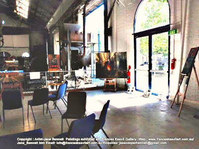 exhibition of oil paintings of Blacksmiths forge 'Wrought Artworks' Eveleigh Railway Workshops by industrial heritage artist Jane Bennett exhibition of oil paintings of Blacksmiths forge 'Wrought Artworks' Eveleigh Railway Workshops by industrial heritage artist Jane Bennett