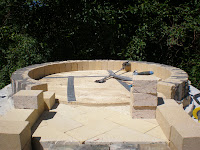 First course mortared in place.