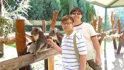 With David and the koala bear named Dominic
